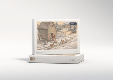 Chicken Coop at Golden Hour jigsaw puzzle - gift box