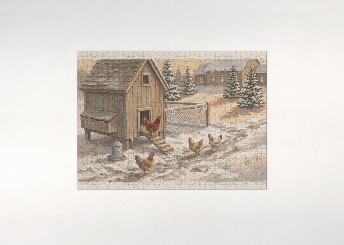 Chicken Coop at Golden Hour jigsaw puzzle - flat puzzle