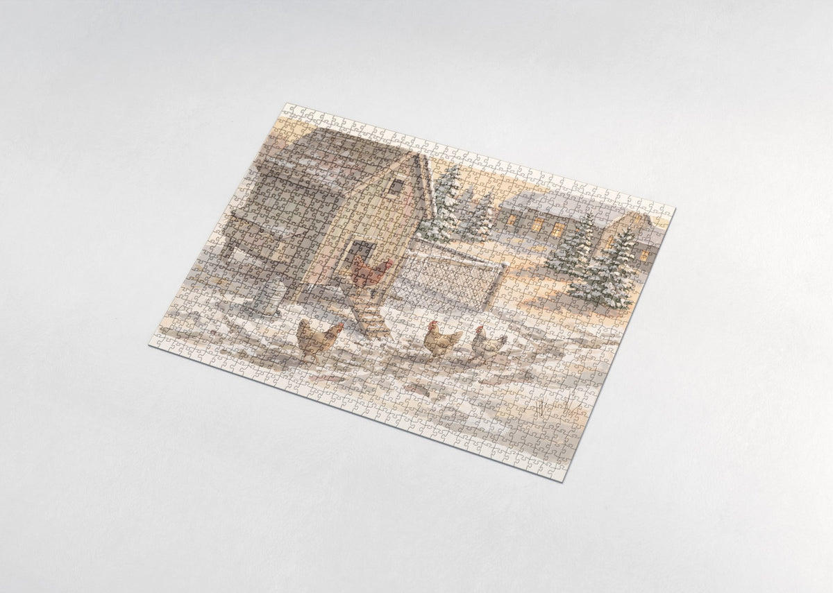 Chicken Coop at Golden Hour jigsaw puzzle - assembled puzzle