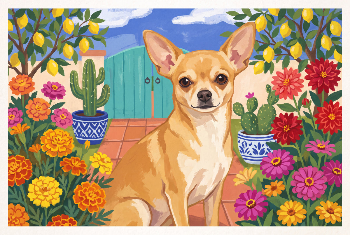 Chihuahua in the Marigold Garden jigsaw puzzle