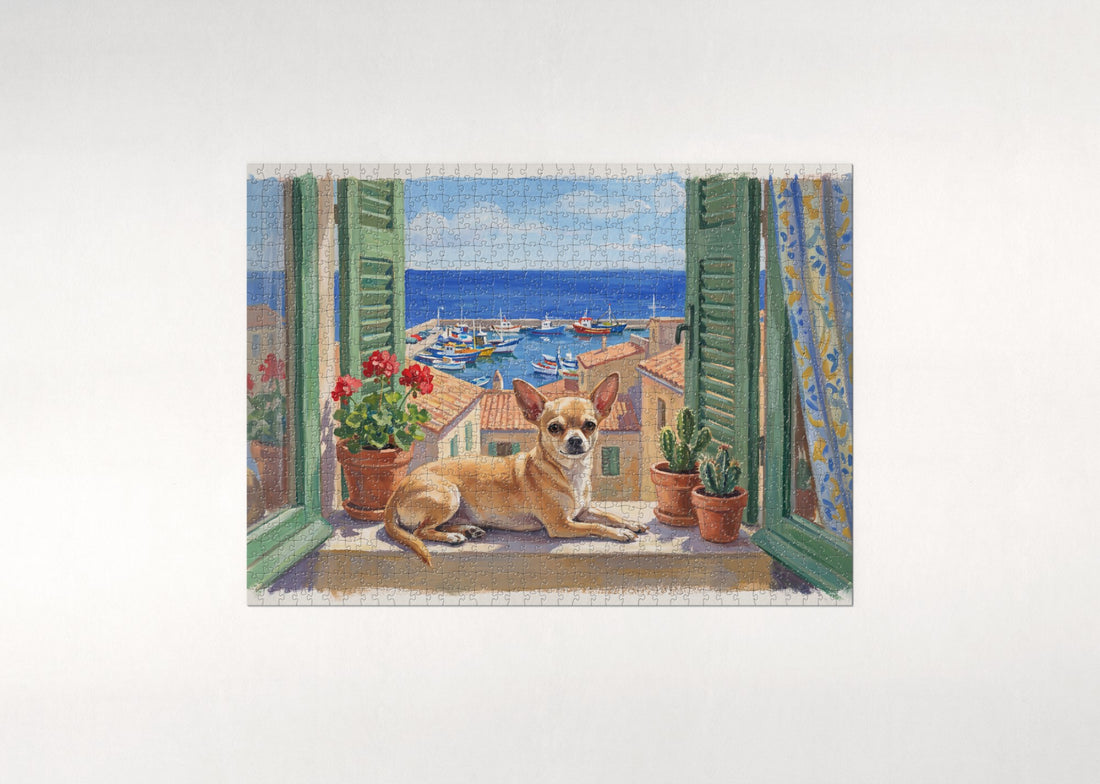 Chihuahua on the Sunny Windowsill jigsaw puzzle - gift box