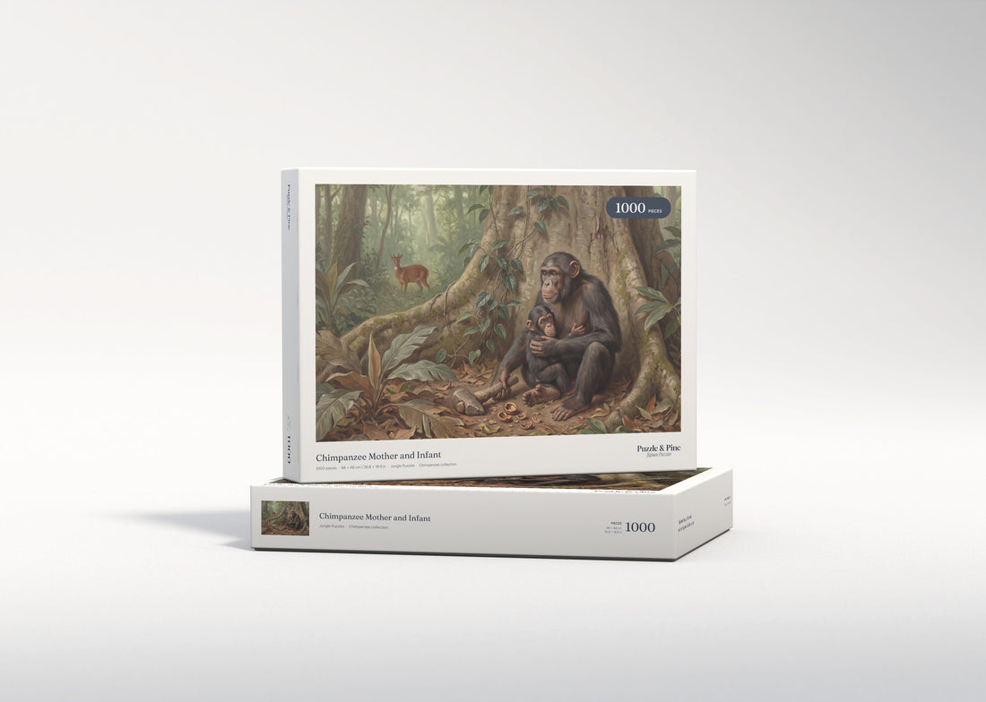 Chimpanzee Mother and Infant jigsaw puzzle - gift box