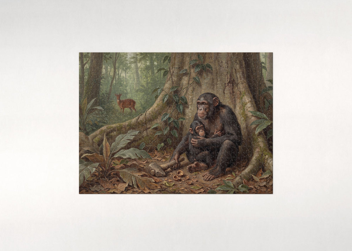 Chimpanzee Mother and Infant jigsaw puzzle - flat puzzle
