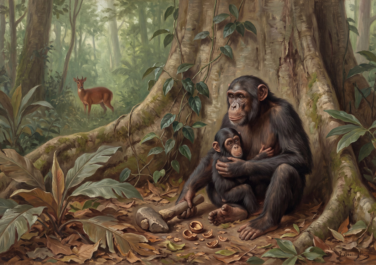Chimpanzee Mother and Infant jigsaw puzzle