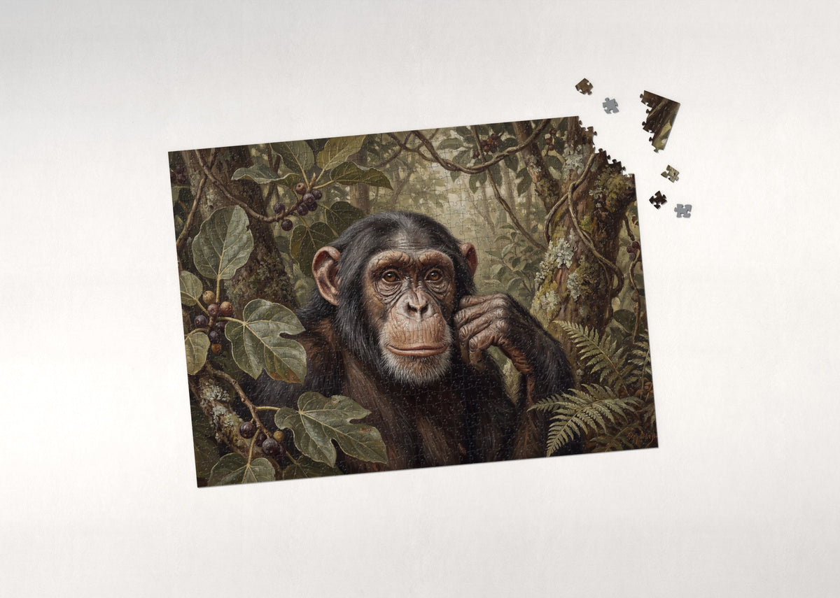 Chimpanzee Portrait jigsaw puzzle - puzzle with loose pieces
