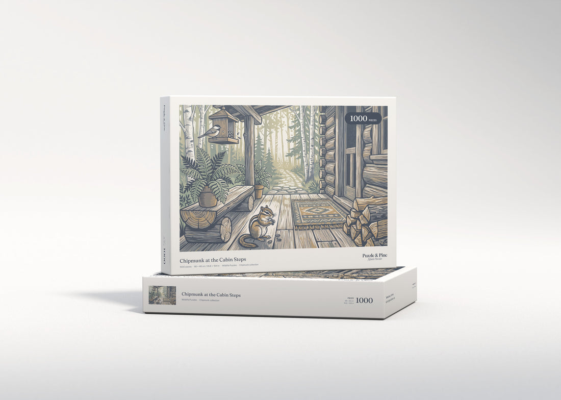 Chipmunk at the Cabin Steps jigsaw puzzle - gift box