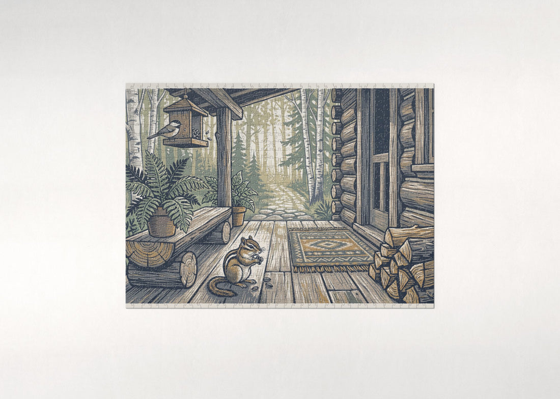 Chipmunk at the Cabin Steps jigsaw puzzle - gift box