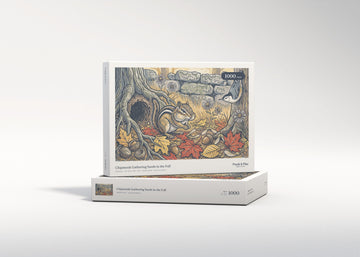 Chipmunk Gathering Seeds in the Fall jigsaw puzzle - gift box