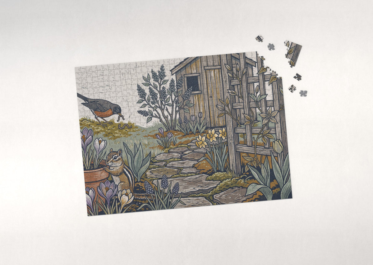 Chipmunk in the Spring Garden jigsaw puzzle - puzzle with loose pieces