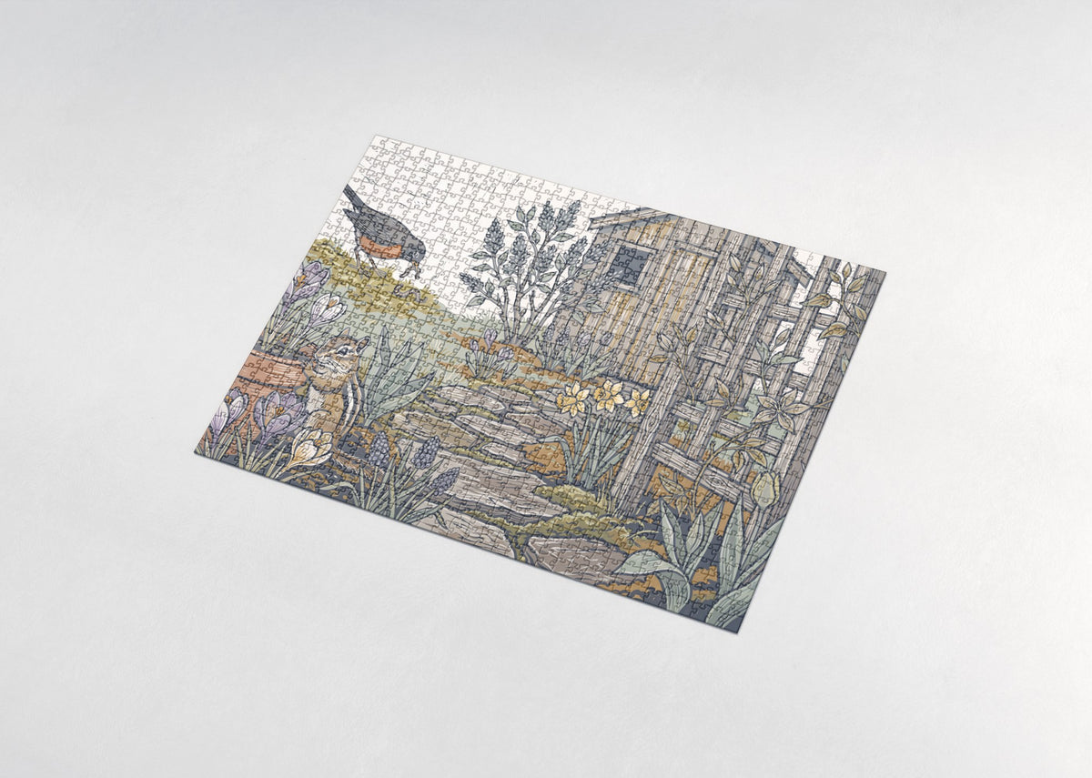 Chipmunk in the Spring Garden jigsaw puzzle - assembled puzzle