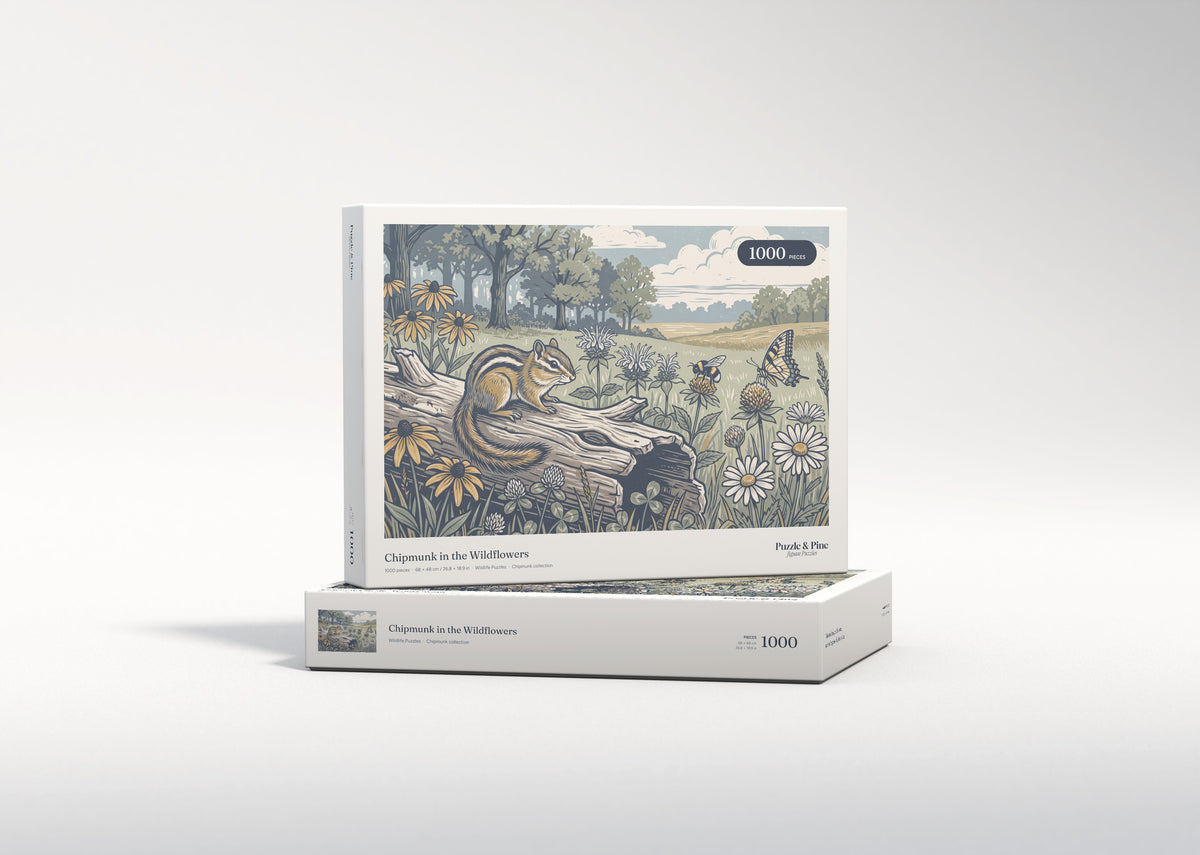 Chipmunk in the Wildflowers jigsaw puzzle - gift box