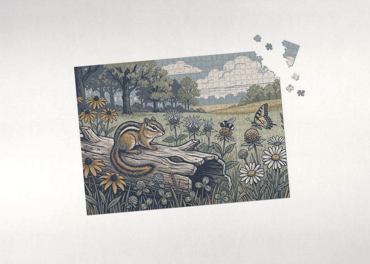 Chipmunk in the Wildflowers jigsaw puzzle - puzzle with loose pieces