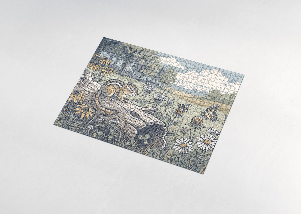 Chipmunk in the Wildflowers jigsaw puzzle - assembled puzzle