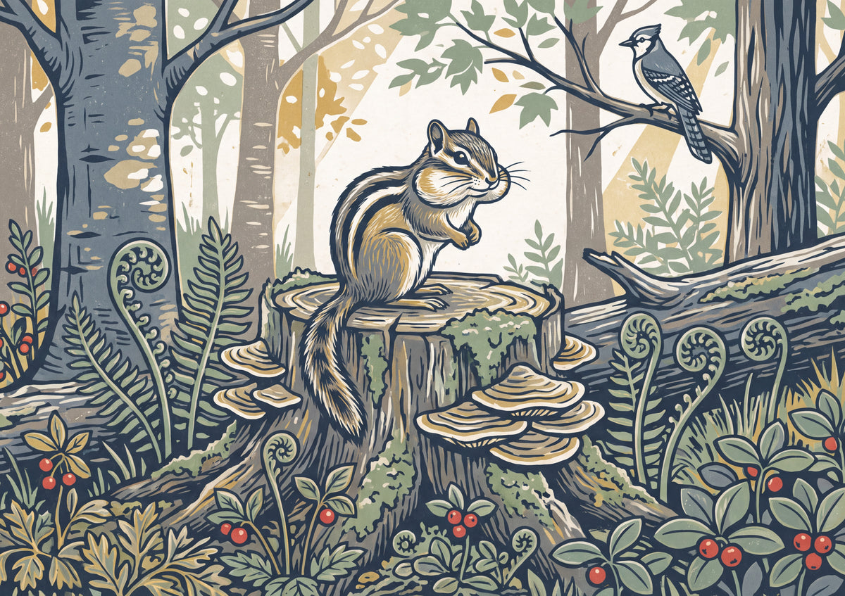 Chipmunk on the Mossy Stump jigsaw puzzle