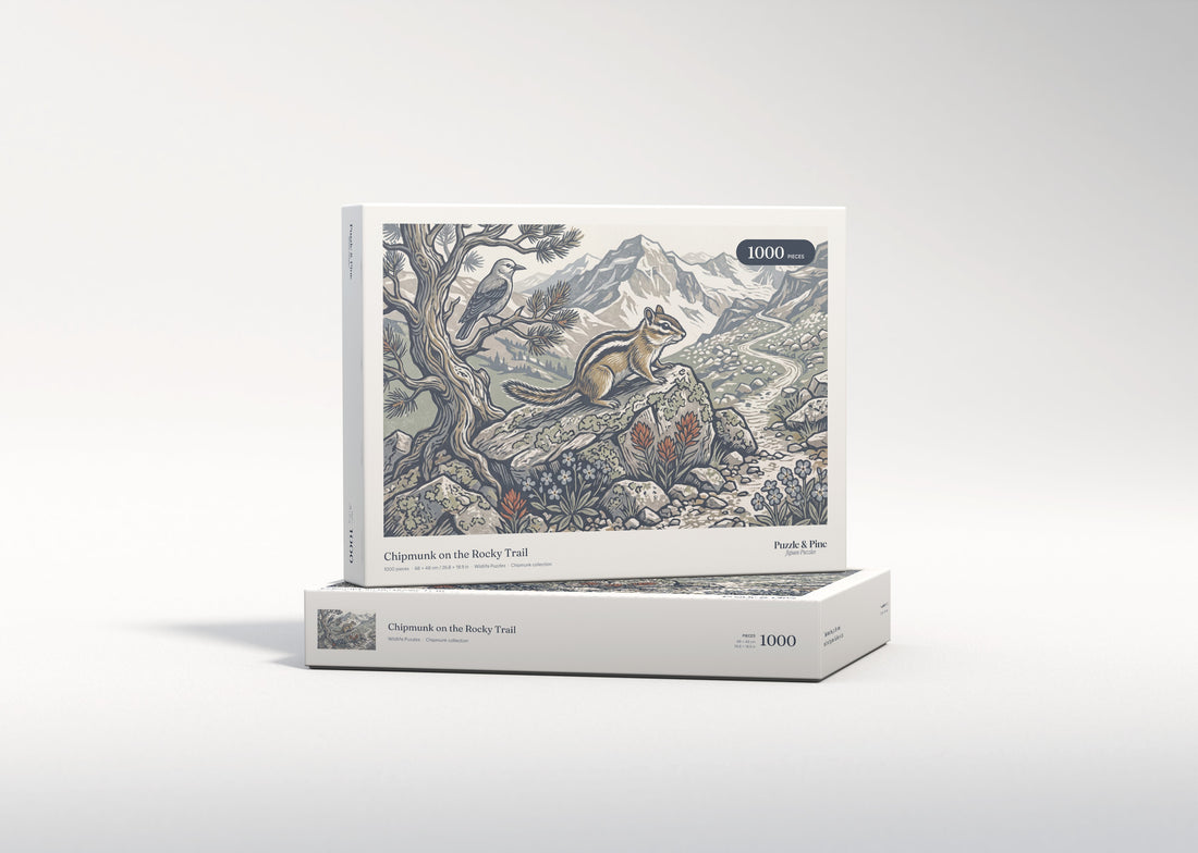 Chipmunk on the Rocky Trail jigsaw puzzle - gift box