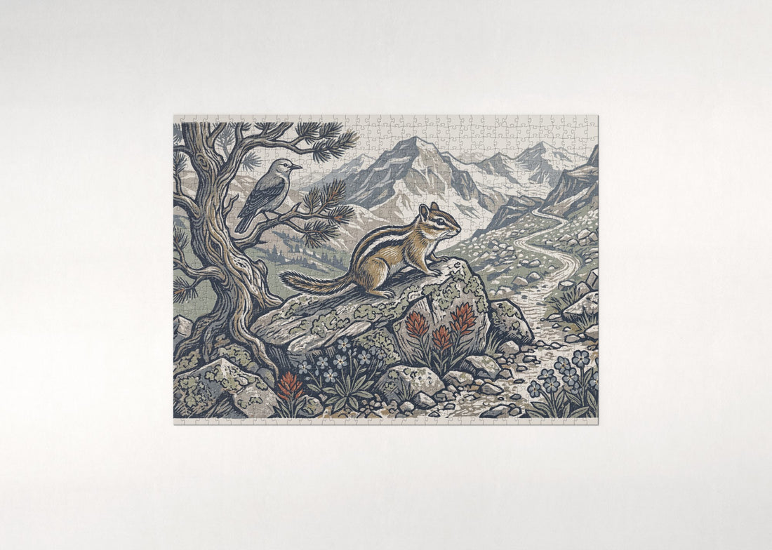 Chipmunk on the Rocky Trail jigsaw puzzle - gift box