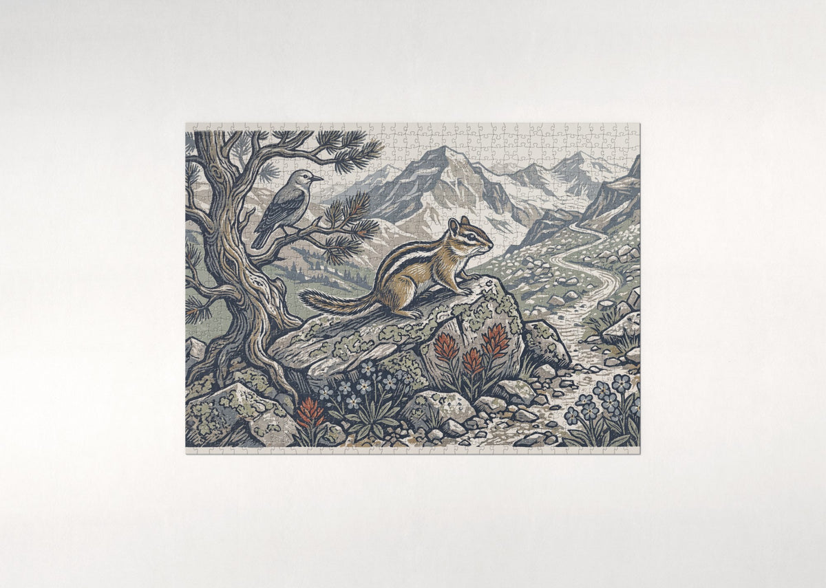 Chipmunk on the Rocky Trail jigsaw puzzle - flat puzzle