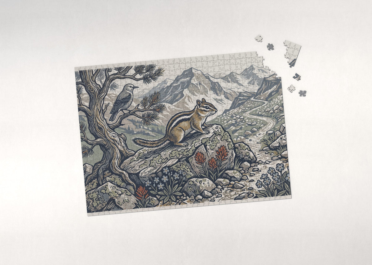 Chipmunk on the Rocky Trail jigsaw puzzle - puzzle with loose pieces
