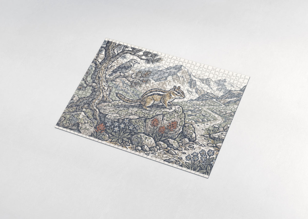 Chipmunk on the Rocky Trail jigsaw puzzle - assembled puzzle
