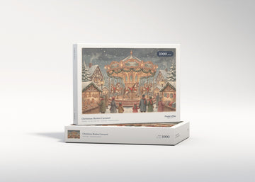 Christmas Market Carousel jigsaw puzzle - gift box