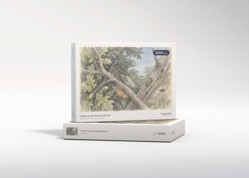 Cicada on the Summer Branch jigsaw puzzle - gift box
