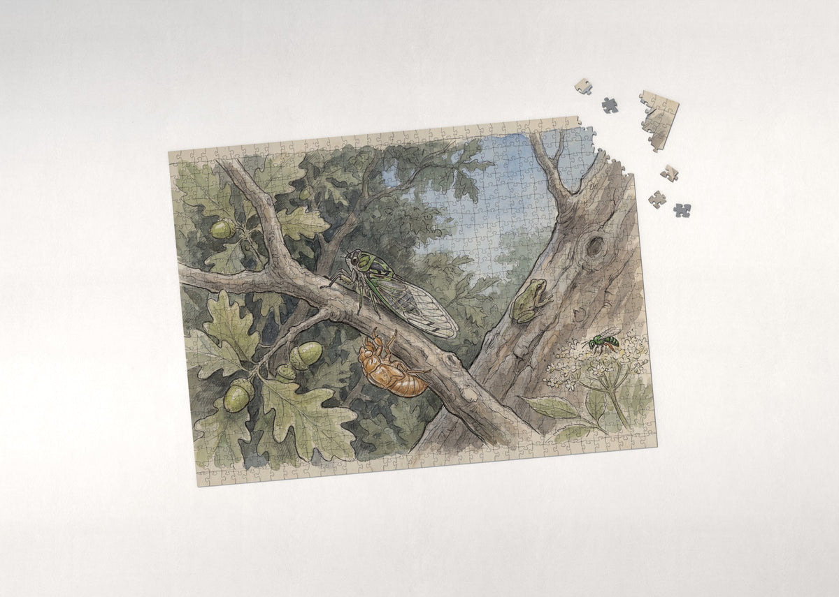 Cicada on the Summer Branch jigsaw puzzle - puzzle with loose pieces