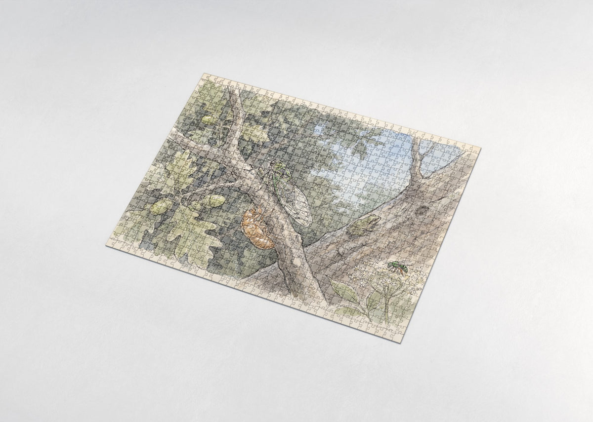 Cicada on the Summer Branch jigsaw puzzle - assembled puzzle