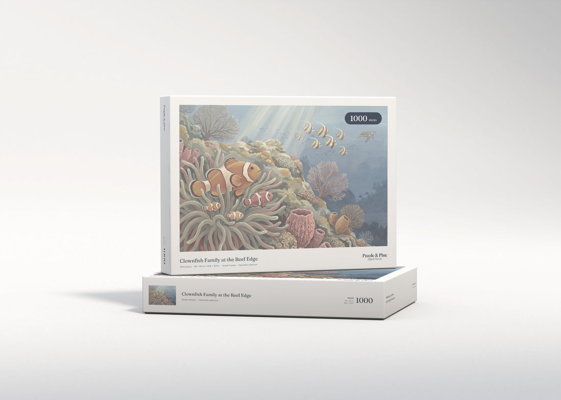 Clownfish Family at the Reef Edge jigsaw puzzle - gift box
