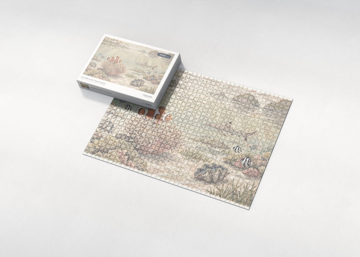 Clownfish in the Tropical Lagoon jigsaw puzzle - box and puzzle