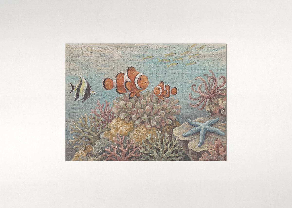 Clownfish Pair on the Reef jigsaw puzzle - flat puzzle