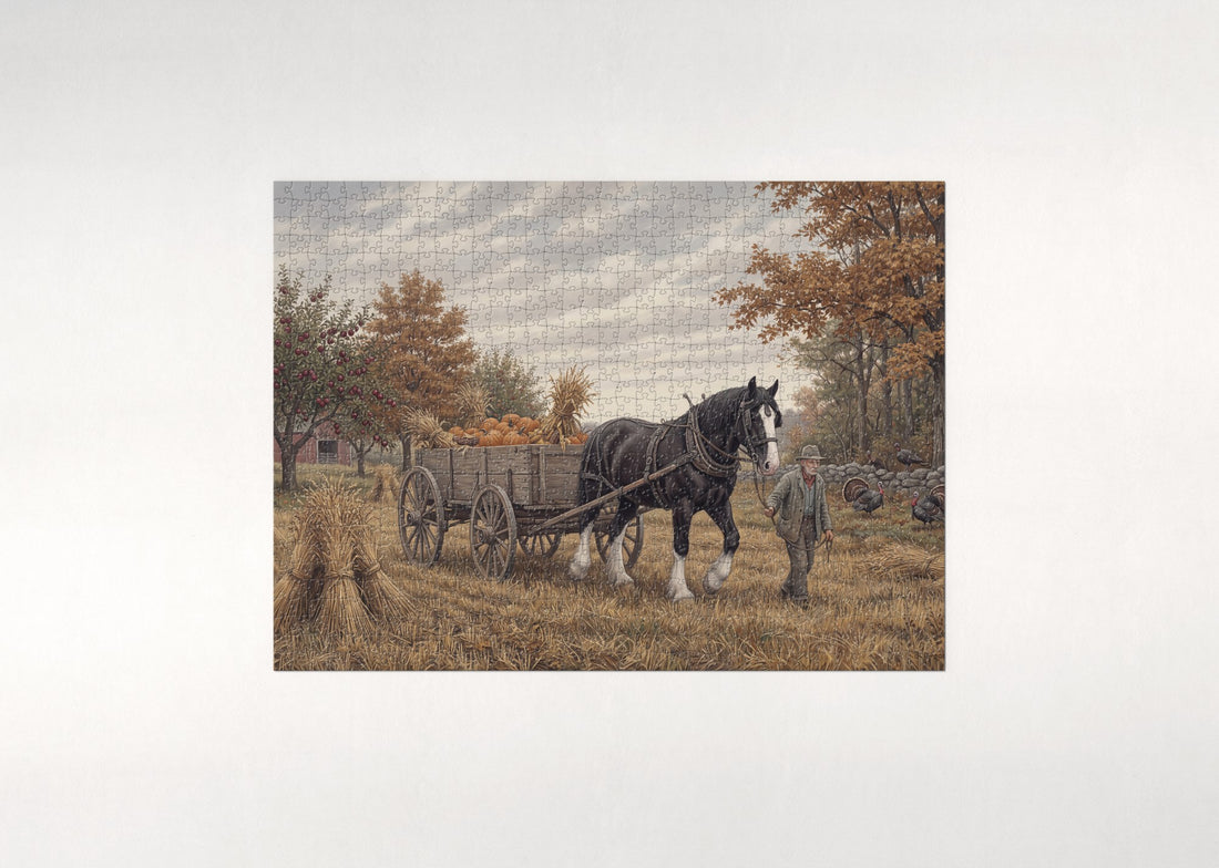 Clydesdale at the Autumn Harvest jigsaw puzzle - gift box
