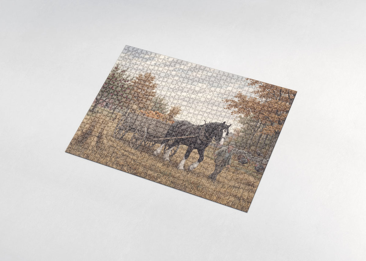 Clydesdale at the Autumn Harvest jigsaw puzzle - assembled puzzle