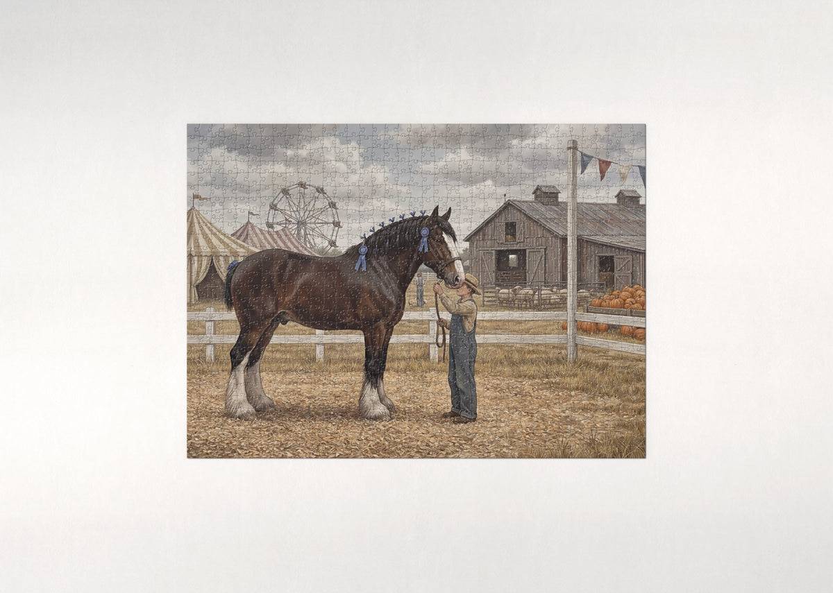 Clydesdale at the County Fair jigsaw puzzle - flat puzzle