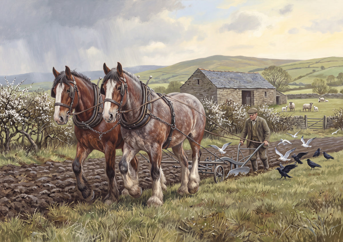 Clydesdale Plowing the Spring Field jigsaw puzzle
