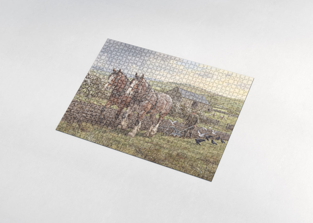 Clydesdale Plowing the Spring Field jigsaw puzzle - assembled puzzle