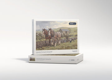 Clydesdale Plowing the Spring Field jigsaw puzzle - gift box