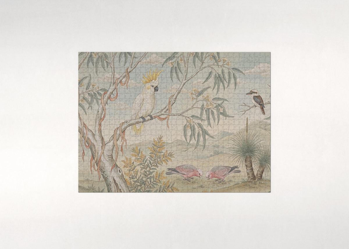 Cockatoo in the Eucalyptus Grove jigsaw puzzle - flat puzzle