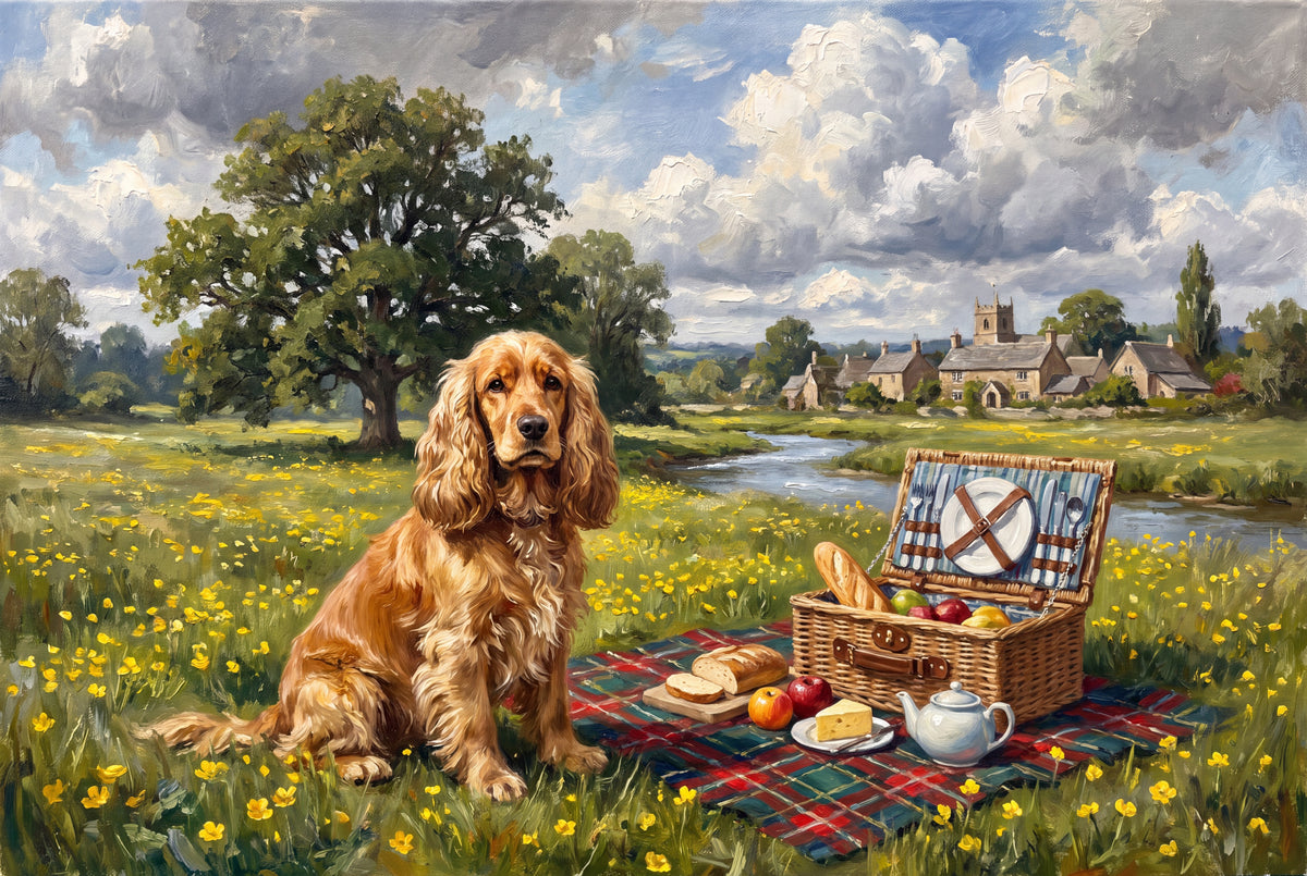 Cocker Spaniel and the Picnic Basket jigsaw puzzle