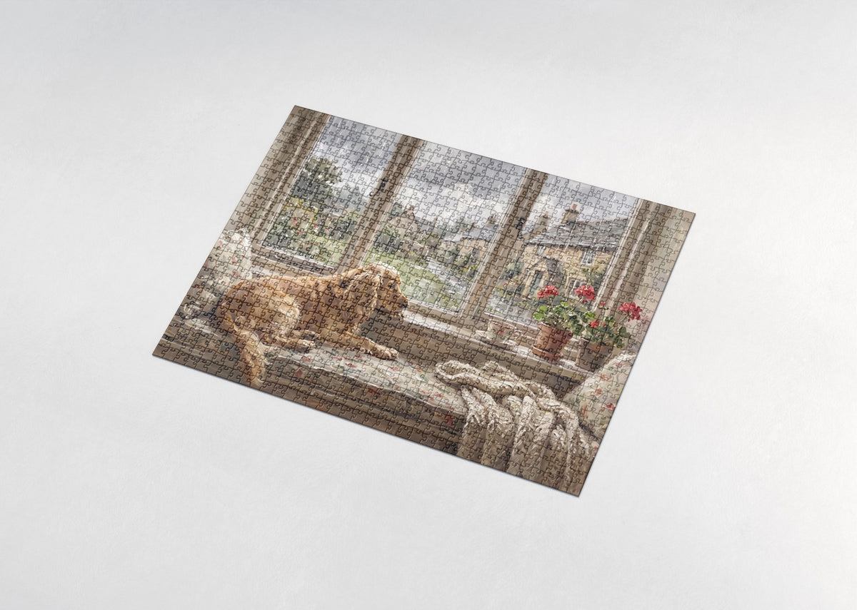 Cocker Spaniel at the Rainy Window jigsaw puzzle - assembled puzzle
