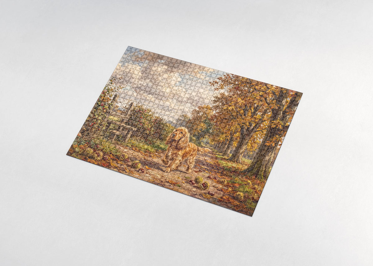 Cocker Spaniel on the Chestnut Path jigsaw puzzle - assembled puzzle