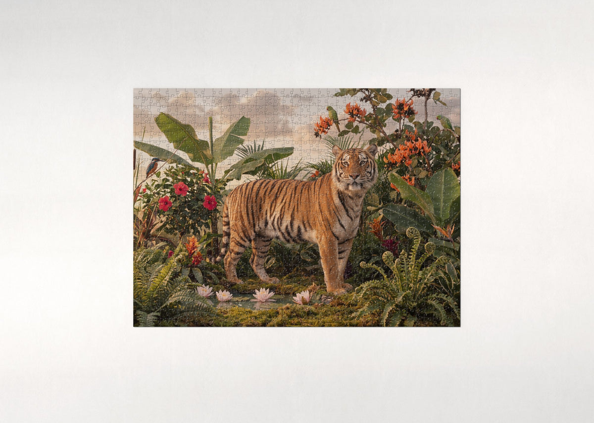 Colorful Tiger Illustration jigsaw puzzle - flat puzzle