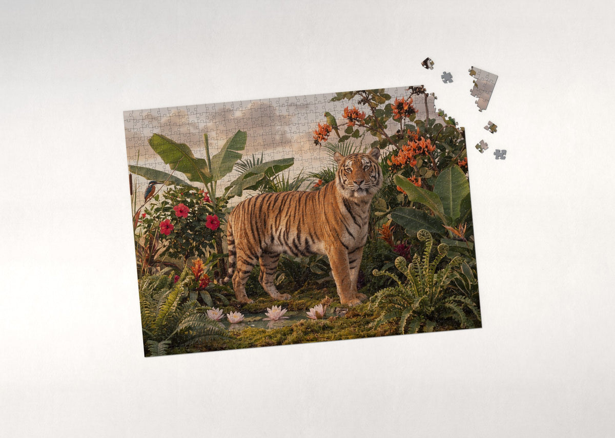 Colorful Tiger Illustration jigsaw puzzle - puzzle with loose pieces