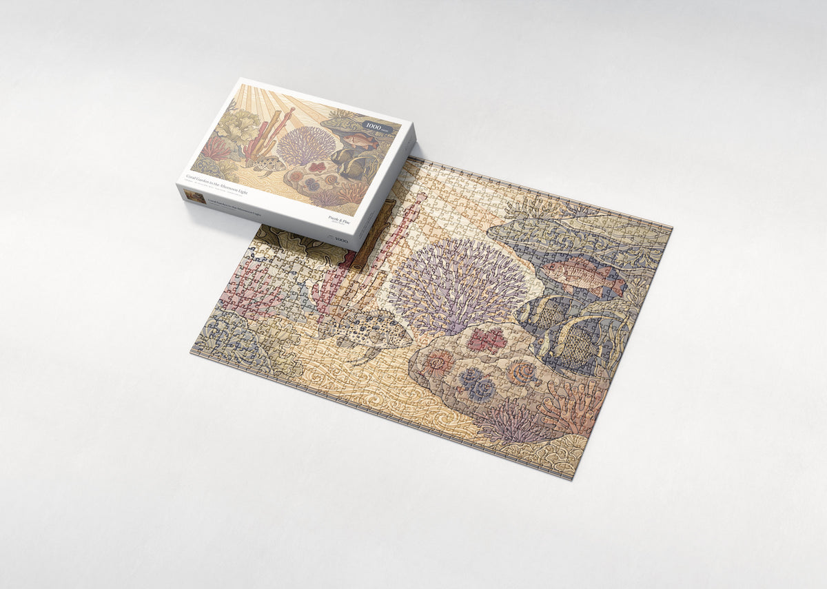 Coral Garden in the Afternoon Light jigsaw puzzle - box and puzzle