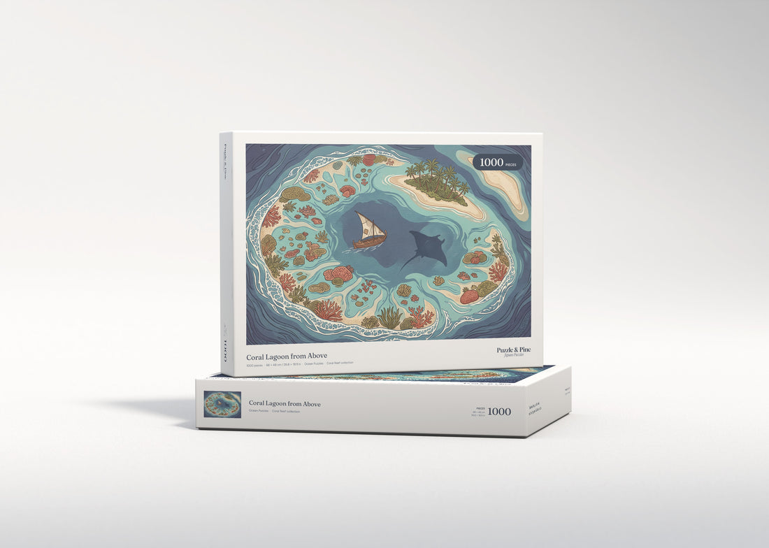 Coral Lagoon from Above jigsaw puzzle - gift box