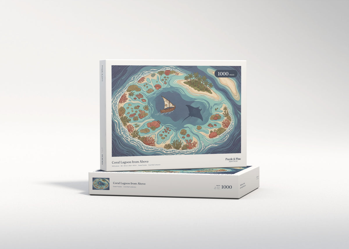 Coral Lagoon from Above jigsaw puzzle - gift box