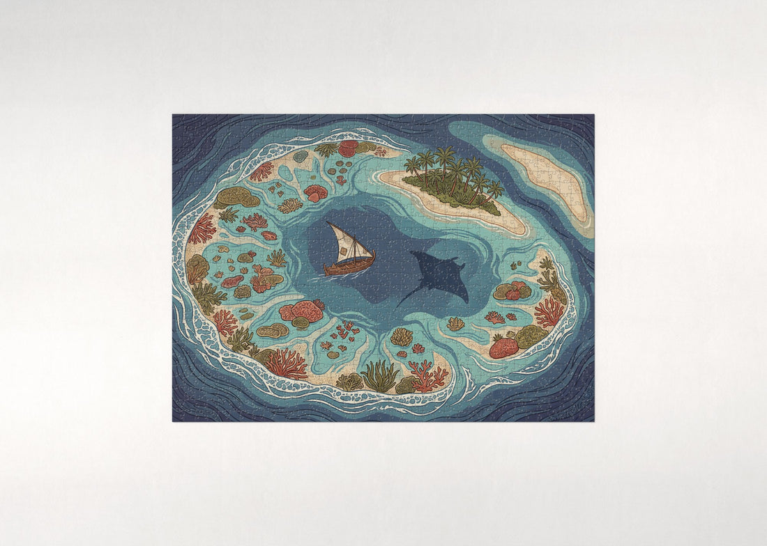 Coral Lagoon from Above jigsaw puzzle - gift box