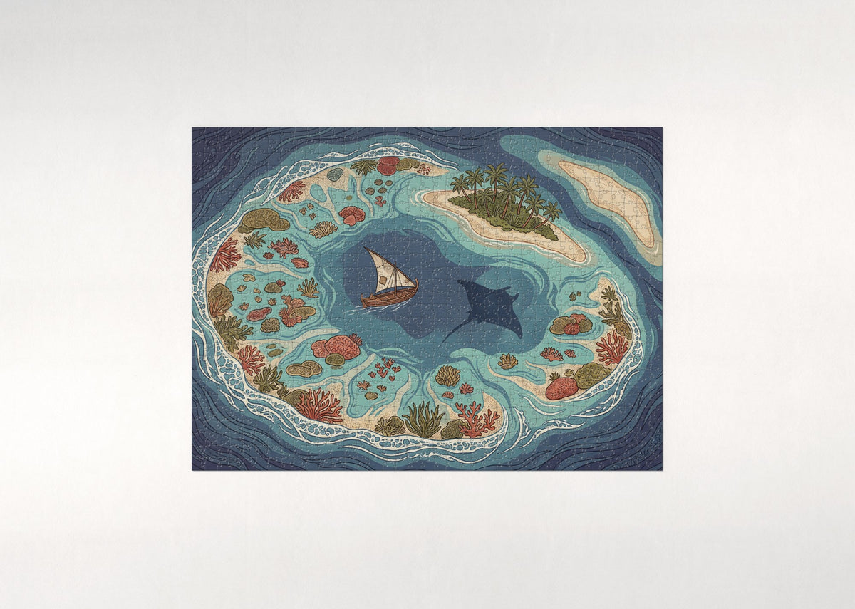 Coral Lagoon from Above jigsaw puzzle - flat puzzle