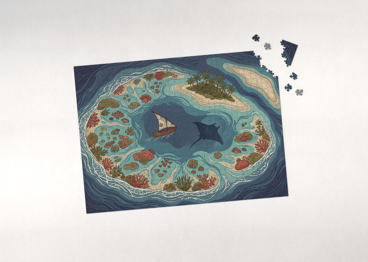 Coral Lagoon from Above jigsaw puzzle - puzzle with loose pieces