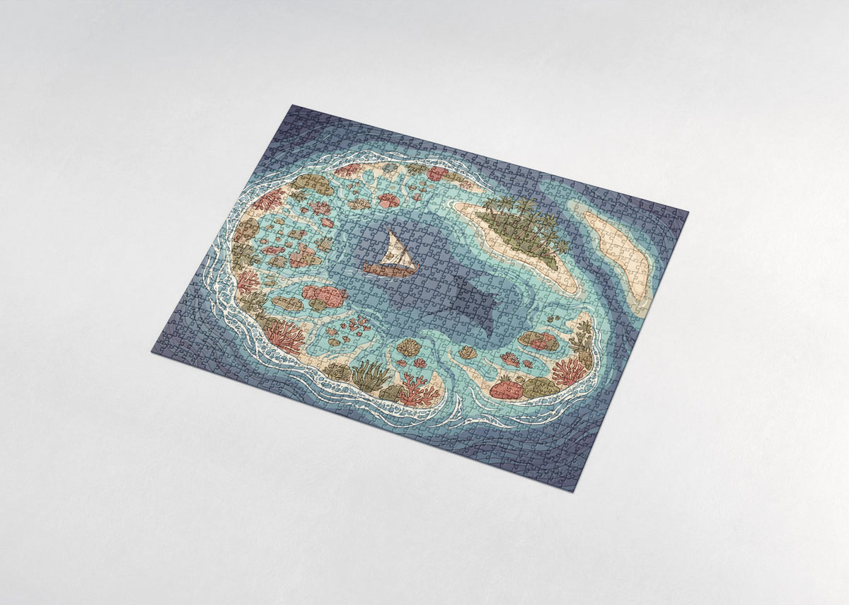 Coral Lagoon from Above jigsaw puzzle - assembled puzzle