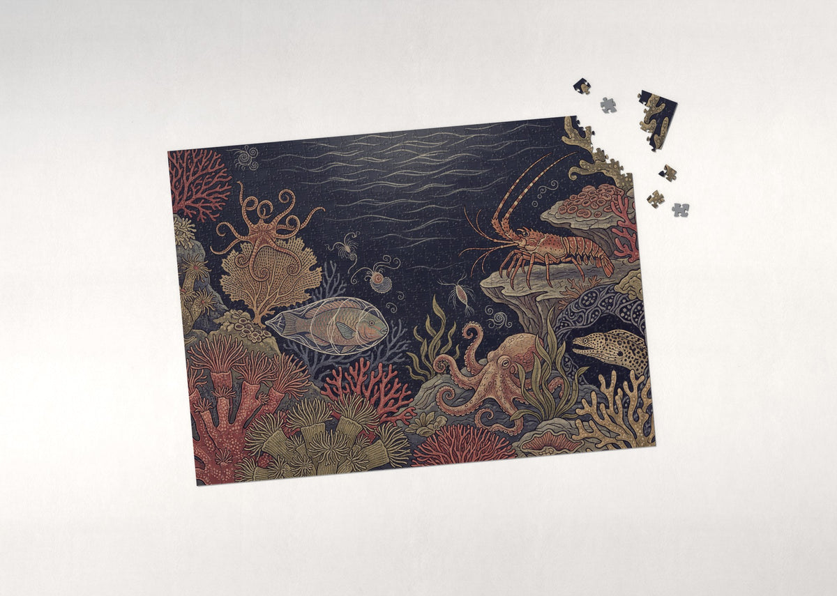 Coral Reef at Night jigsaw puzzle - puzzle with loose pieces